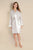Gaia womens lightweight dressing gown in beige - model