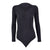 Black Classic Long Sleeve Front Zip Front View