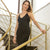 Bushra Vegan Silk Black Cupro Midi Dress Main Image