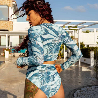 Silver Botanical Seamless Bottoms Back View