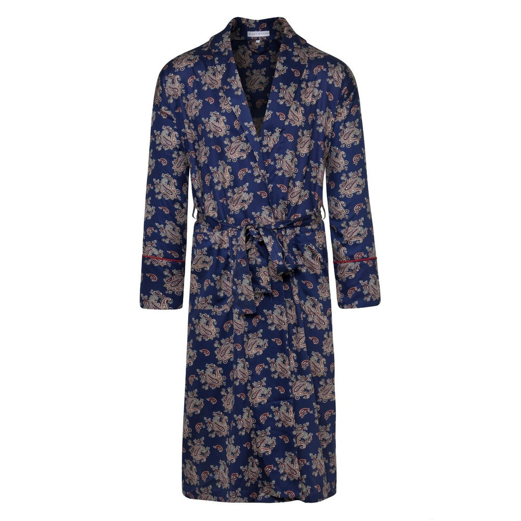 Lightweight Dressing Gown - Gatsby Paisley Blue