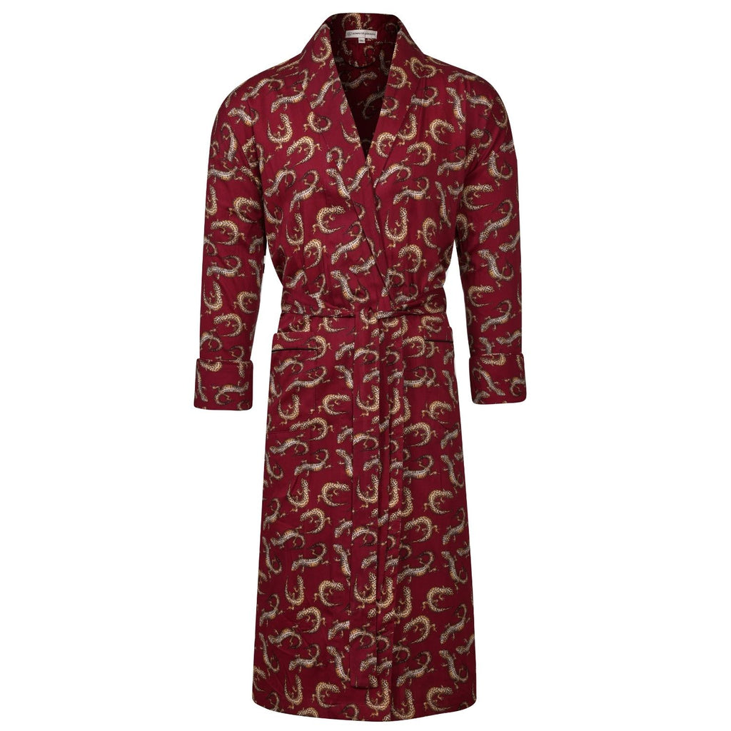 Lightweight Men's Dressing Gown - Gekko Claret