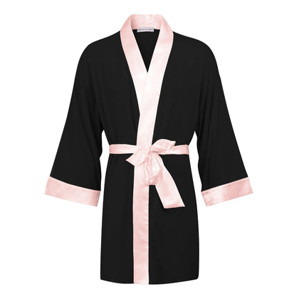 Persephone womens lightweight dressing gown in black