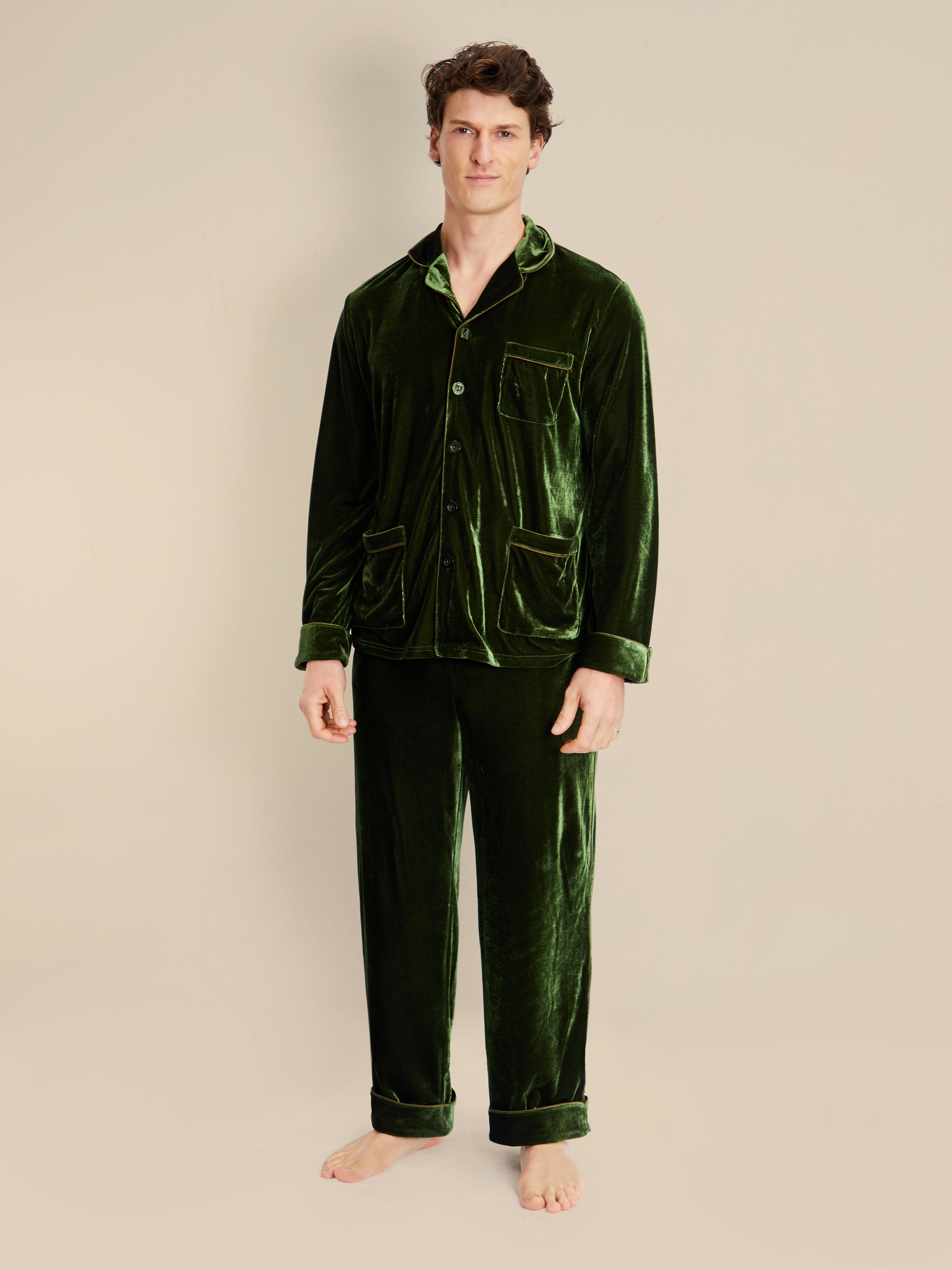 Men's Velvet Pyjamas Hemes Pyjama Collection Bown of London