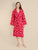 Women's Hooded Dressing Gown - Pink Diamond