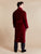 Donington Luxury Cotton Long Velvet Smoking Jacket in Burgundy