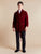 Howard Luxury Cotton Short Velvet Smoking Jacket in Burgundy