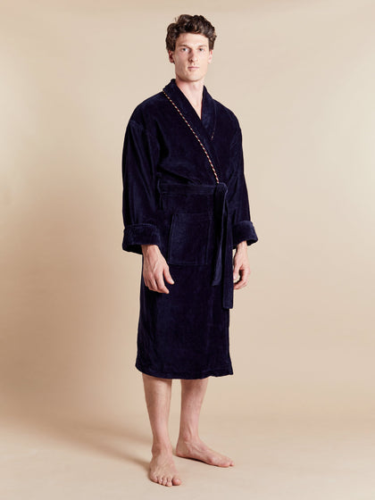 Men's Dressing Gown - Earl Navy