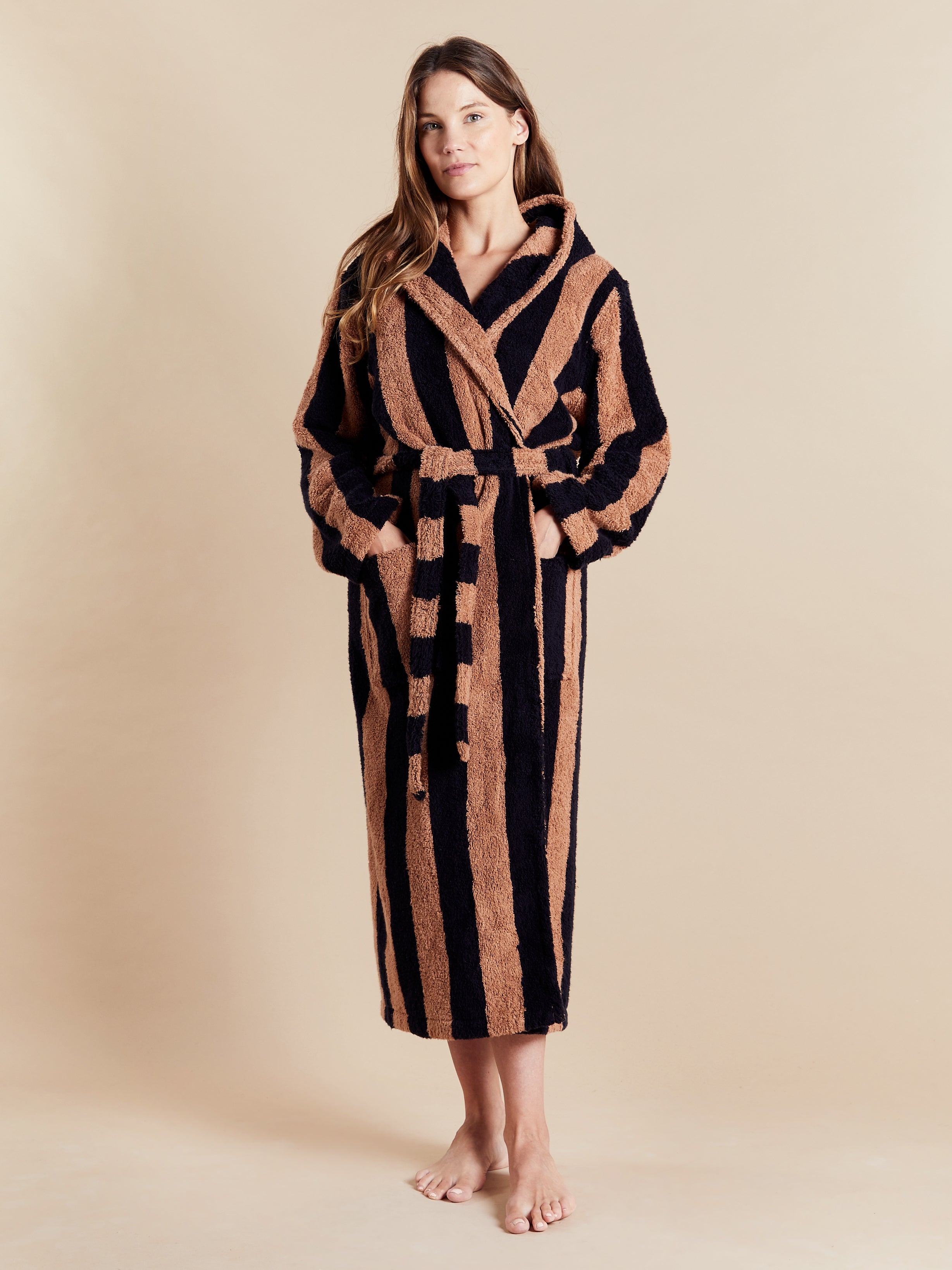 Women's Hooded Extra Long Dressing Gown - Miami | Bown of London Bown of London AU Women's Hooded Extra Long Dressing Gown - Miami | Bown of London Bown of London AU