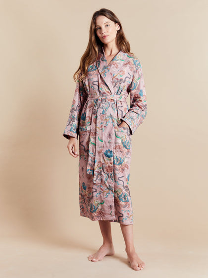 Lightweight Women's Bathrobe - Serpentine Blush