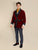 Belgravia Luxury Cotton Short Velvet Smoking Jacket in Burgundy