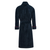 Carnegie Luxury Cotton Long Velvet Smoking Jacket in Navy