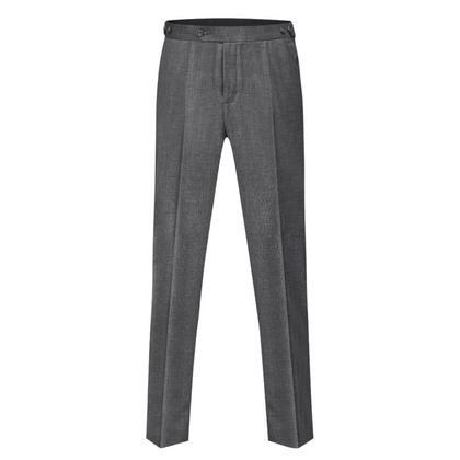 Mens wool mix trouser with black satin stripe