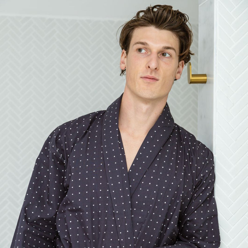 Lightweight Men's Dressing Gown - Atlas Grey Main Image