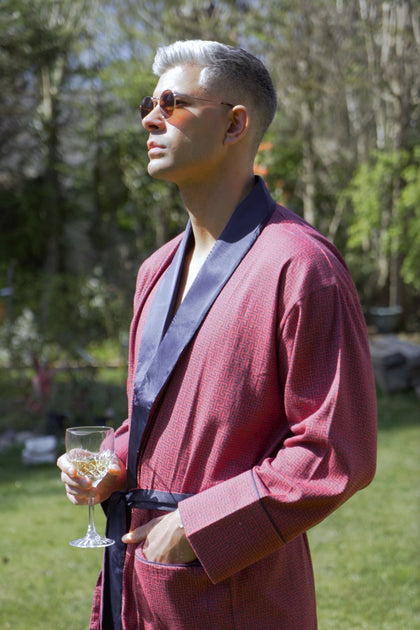 Red Lightweight Dressing Gown - The Cambridge Bathrobe lifestyle photo