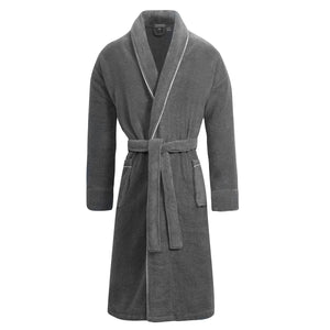 Men's Grey Towelling Dressing Gown - Europa