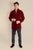 Howard Luxury Cotton Short Velvet Smoking Jacket in Burgundy