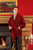 Howard Luxury Cotton Short Velvet Smoking Jacket in Burgundy