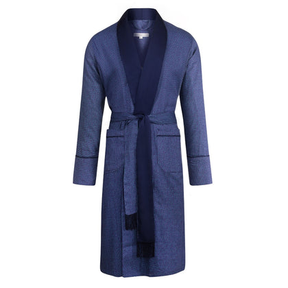 Blue Lightweight Dressing Gown - The Oxford Bathrobe