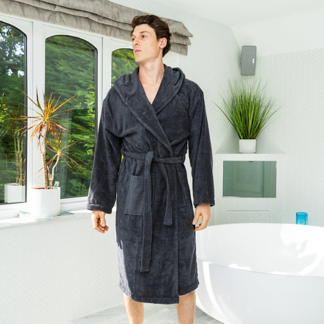 Buy Savile Row Company Cotton Waffle Black Dressing Gown from Next Australia