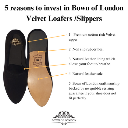 Women's Velvet Loafer/Slipper Dancers | Bown of London | why bown of london