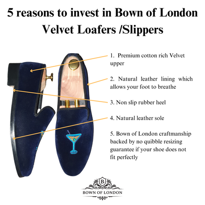 Velvet Loafer/Slipper Plain Black