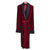 Astor Luxury Cotton Long Velvet Robe in Burgundy Front View