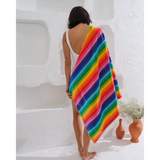 Beach Towel - Multicolour Bright Rainbow