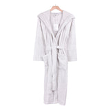 Men's Hooded Nua Cotton Dressing Gown - Pale Grey