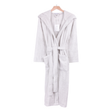 Women's Hooded Nua Cotton Dressing Gown - Pale Grey