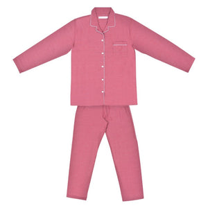 Ladies Pyjamas Brushed Cotton Red - Russo