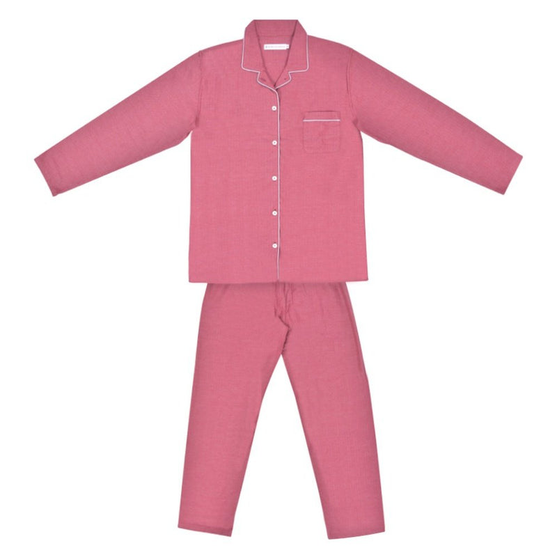 Ladies Pyjamas Brushed Cotton Red - Russo