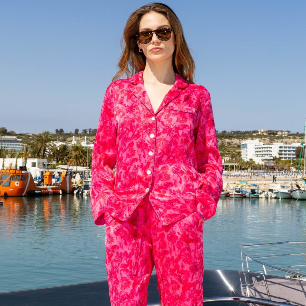 Ladies Pyjamas - Zumra Mum Vegan Silk Cupro Long Pyjama Set Main Image