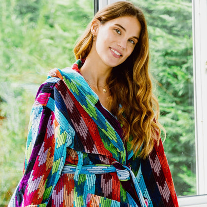 New Women's Hooded Bathrobe - Twilight Main